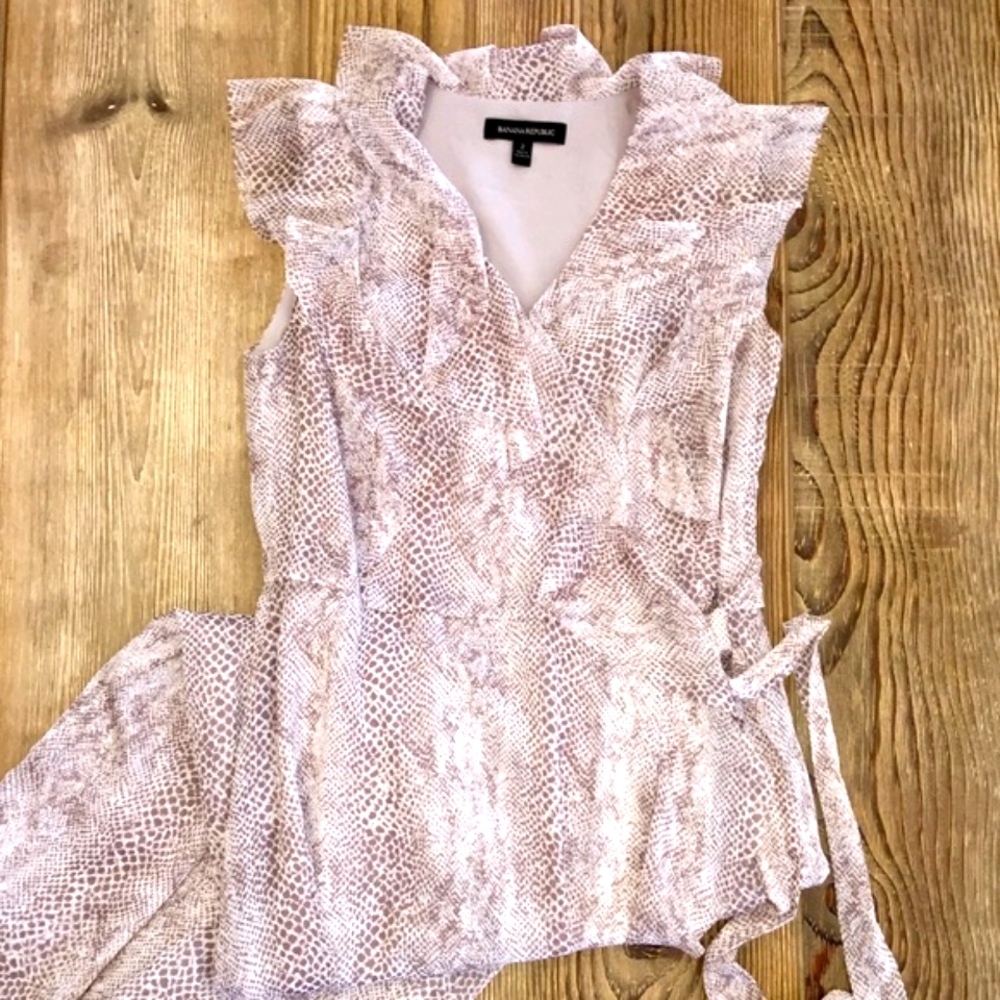 Banana Republic Snakeskin Ruffled Maxi Dress - Sz2